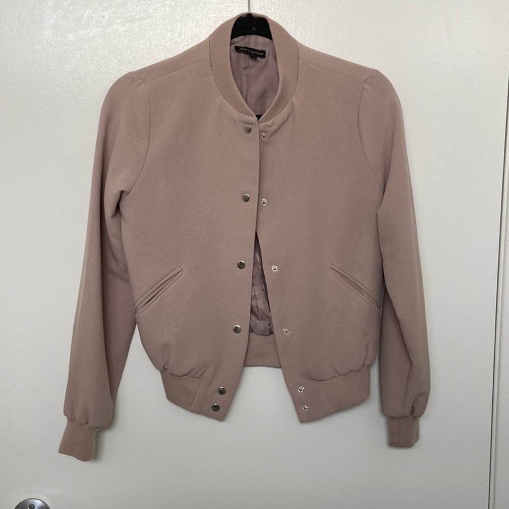 Fashion nova Shine star pink bomber jacket sz s